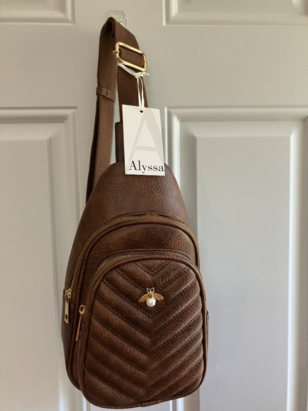 Woman's Alyssa Backpack Purse-Brown